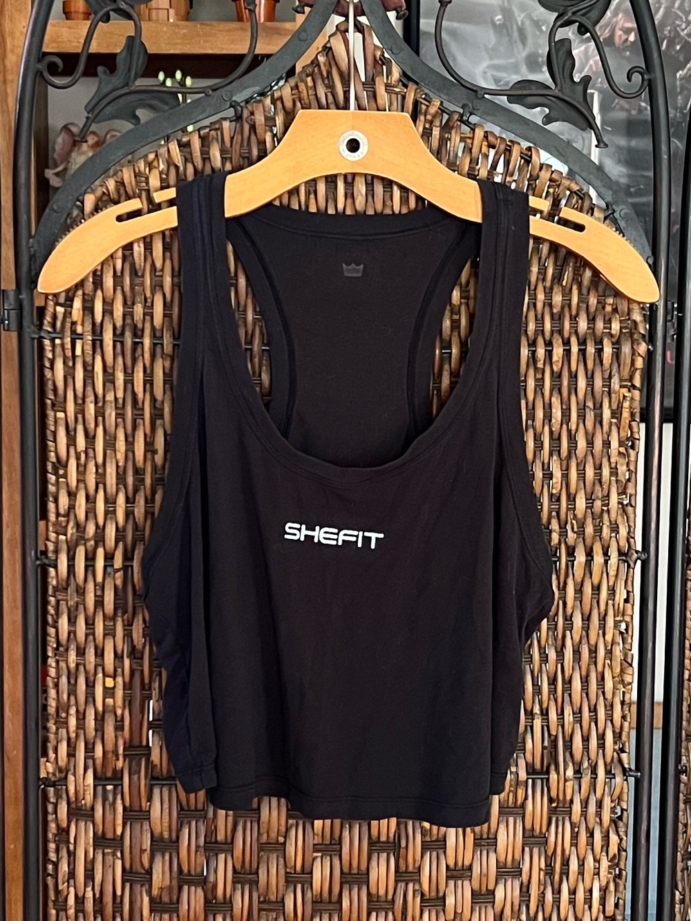 M Shefit Cropped Black Tank Top